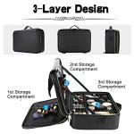 Oewoer PU Leather Travel Makeup Case - Black