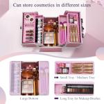 Portable Mermaid Pink Makeup Case with Trays