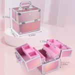 Portable Mermaid Pink Makeup Case with Trays