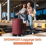 Expandable Red Luggage Set with Double Wheels