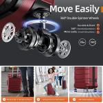 Expandable Red Luggage Set with Double Wheels