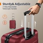 Expandable Red Luggage Set with Double Wheels