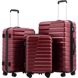 COOLIFE Expandable 3-Piece Spinner Luggage Set