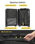 LEVEL8 Zipperless 20" Carry-On Suitcase, Black