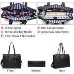 Waterproof Leather Laptop Tote Bag with USB Port