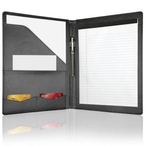 MOWPOG Faux Leather Portfolio Binder for Documents