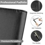 MOWPOG Faux Leather Portfolio Binder for Documents