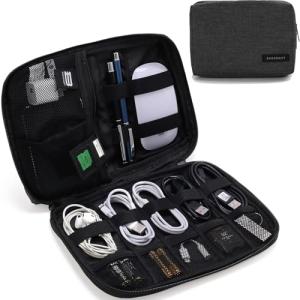 BAGSMART Small Travel Tech Organizer in Black