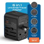 Ceptics Universal Travel Power Adapter with USB Ports