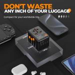 TESSAN Universal Travel Adapter with 5 Ports