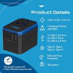 Ceptics 70W International Travel Plug Adapter