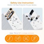 TESSAN Universal Travel Adapter with 5 USB Ports