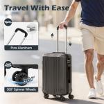 Coolife Lightweight Hardshell Spinner Carry On - Grey