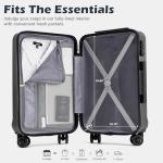 Coolife Lightweight Hardshell Spinner Carry On - Grey