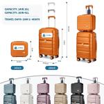 Somago 20-Inch Lightweight Carry-On Suitcase - Orange