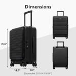 LEVEL8 Expandable Carry-On Luggage with Wheels, 20 Inch
