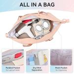 MAXTOP Pink Gym Tote Bag with Yoga Mat Holder