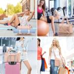 MAXTOP Pink Gym Tote Bag with Yoga Mat Holder
