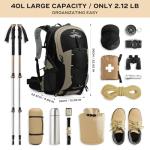 40L Waterproof Hiking Backpack with Rain Cover