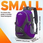 Water Resistant Small Hiking Backpack - Purple