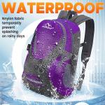 Water Resistant Small Hiking Backpack - Purple