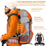 Loowoko 50L Waterproof Hiking Backpack with Rain Cover