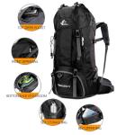 Bseash 60L Waterproof Hiking Backpack with Rain Cover