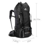 Bseash 60L Waterproof Hiking Backpack with Rain Cover