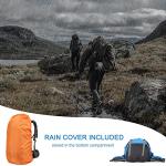 Loowoko 50L Waterproof Hiking Backpack with Rain Cover