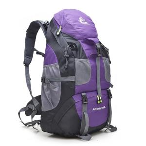 Bseash 50L Water-Resistant Hiking Backpack - Purple