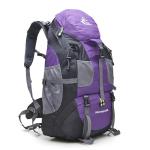 Bseash 50L Water-Resistant Hiking Backpack - Purple