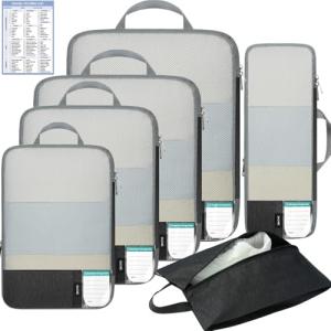 BAGAIL Lightweight Compression Packing Cubes Set, Black