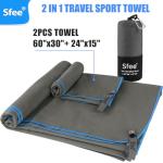 Sfee Quick-Dry Microfiber Travel Towels - 2 Pack