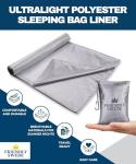 Ultralight Travel Sleeping Bag Liner - Grey