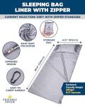 Ultralight Travel Sleeping Bag Liner - Grey