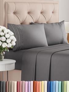 King Size 4 Piece Cooling Sheet Set - Dark Grey