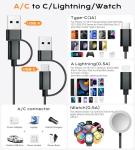 Temdan 3-in-2 USB C Charging Cable for Travel