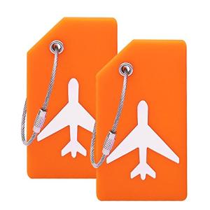 Silicone Luggage Tags for Easy Identification - 2 Pcs Orange