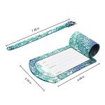FINTIE 2 Pack Leather Luggage Tags - Emerald Illusions