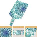 FINTIE 2 Pack Leather Luggage Tags - Emerald Illusions