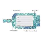 FINTIE 2 Pack Leather Luggage Tags - Emerald Illusions