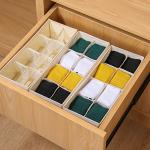 Qozary 3 Pack Drawer Organizer for Clothes and Socks