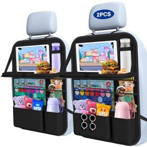 Oneyus Car Backseat Organizer with Table Tray - 2-Pack