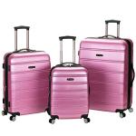 Rockland Melbourne Pink Hardside Spinner Luggage Set