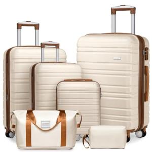 6-Piece Expandable Hardside Luggage Set - Cream White
