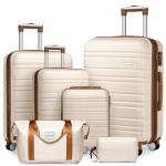 6-Piece Expandable Hardside Luggage Set - Cream White