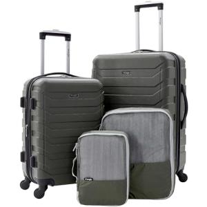 Wrangler Miami Olive Green Luggage Set with Cubes
