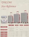 Lightweight 5-Piece Carry-On Luggage Set - Gray Pink