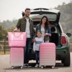 5-Piece Expandable Hardside Luggage Set - Peach