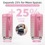 5-Piece Expandable Hardside Luggage Set - Peach